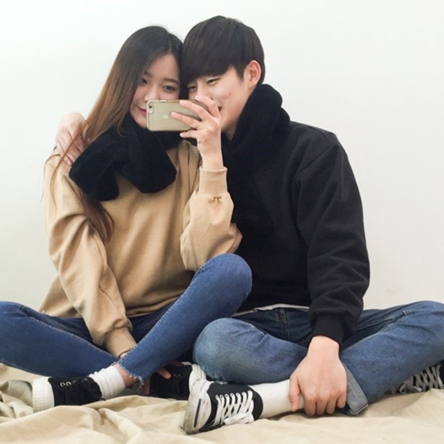 Passionate korean couple