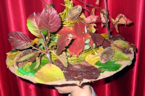 Осенняя поделка шляпка из природного материала