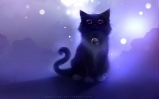 Аниме чёрный котёнок