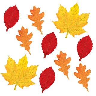 Разноцветные осенние листья рисунок для вырезания