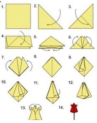 Тюльпаны оригами