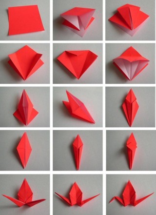 Бумажный журавлик оригами