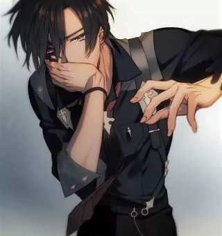 Парень с черными волосами арт