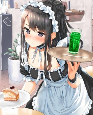 Аниме девушка горничная