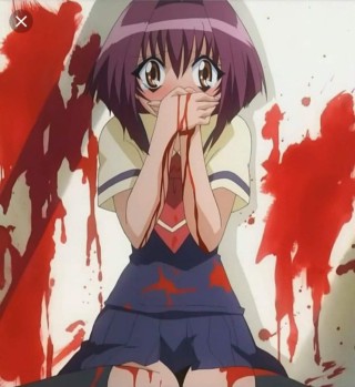 Аниме кровь из носа девушка