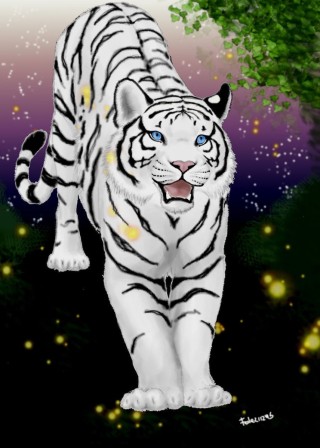 Девочка белый тигр