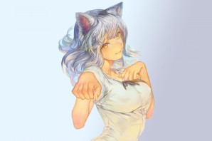 Девушка кошка арт