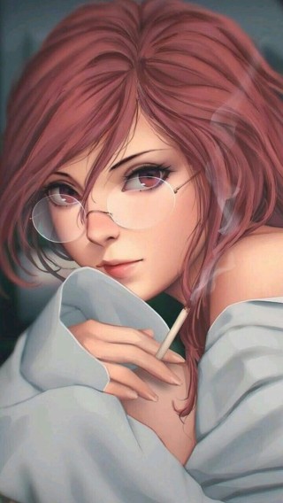 Аниме тян с сигаретой