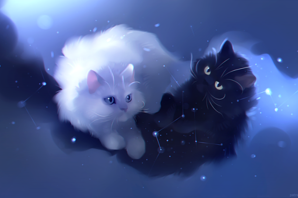Аниме кошки животные
