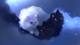Аниме кошки животные