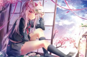 Аниме девушка в маске