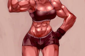 Аниме девушка с мускулами