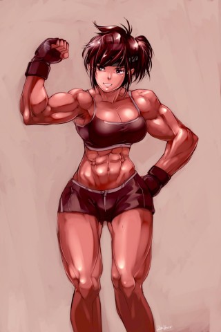Аниме девушка с мускулами