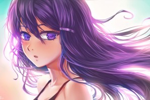 Аниме персонажи с фиолетовыми волосами девушки