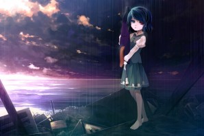 Грустная девушка арт