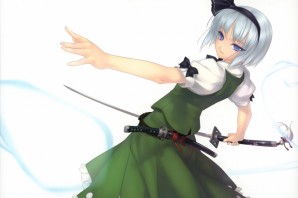 Аниме девушка с короткими белыми волосами