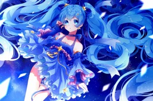 Аниме персонажи с синими волосами девушки
