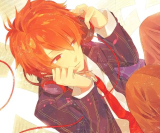 Аниме мальчик с оранжевыми волосами