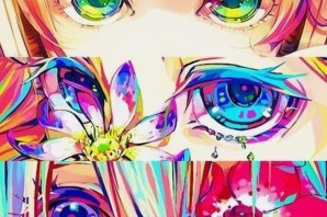 Аниме разноцветные глаза