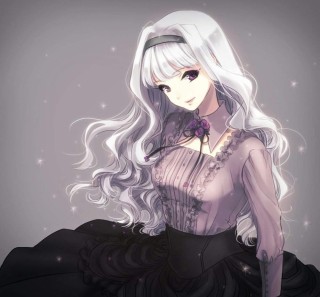 Аниме девушка с седыми волосами