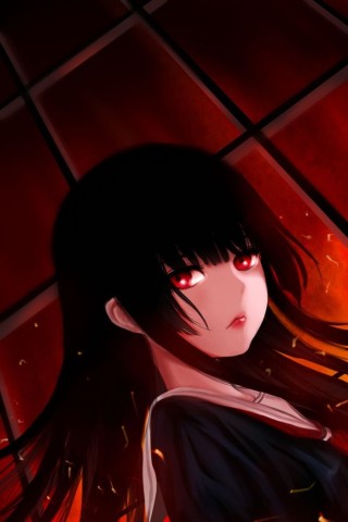 Аниме красно черные волосы