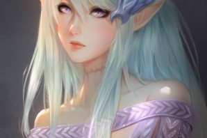 Аниме девушка темный Эльф