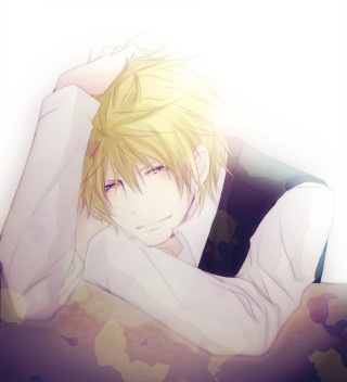 Аниме блондин с карими глазами