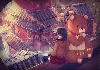 Аниме девочка медведь