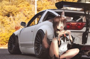 Аниме тян с машиной