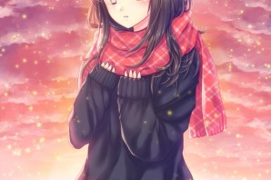 Аниме девушка в свитере