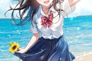 Аниме тян на море