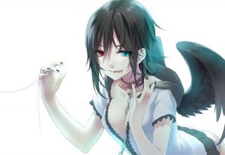 Аниме девушка с гетерохромией