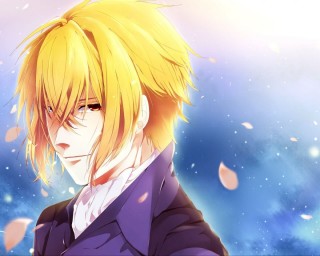 Аниме блондин с зелеными глазами