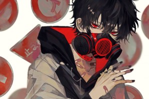 Аниме парень в противогазе