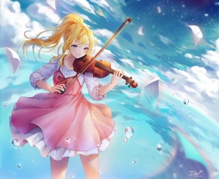 Аниме девушка со скрипкой