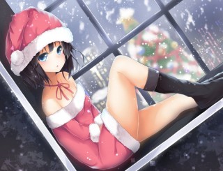 Аниме девушка в шапке