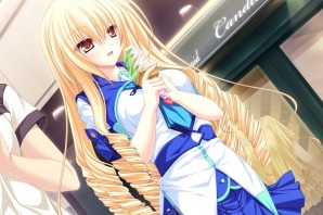 Аниме тян с мороженым