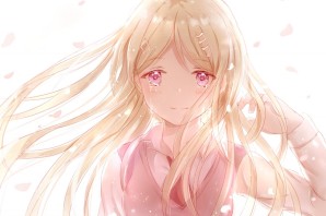 Девушка с розовыми глазами