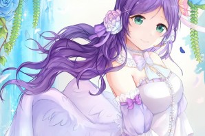 Аниме девушка с темно фиолетовыми волосами
