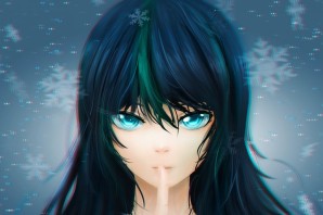 Аниме девушки с тёмно синими волосами