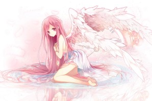 Ангел с розовыми волосами