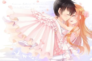 Аниме парень и девушка свадьба