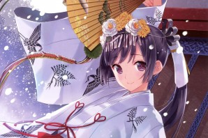 Аниме девушка с веером