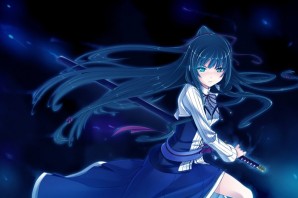 Тян с темно синими волосами