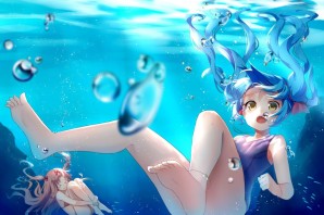 Аниме девочка под водой