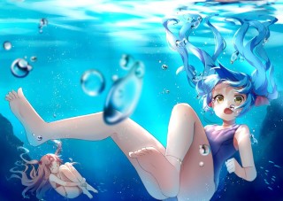 Аниме девочка под водой
