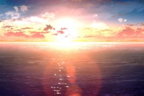 Аниме фон море закат