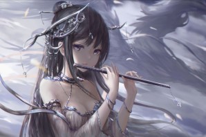 Аниме девушка с флейтой