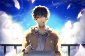 Аниме радость парень