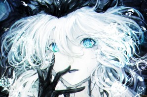 Синие глаза белые волосы